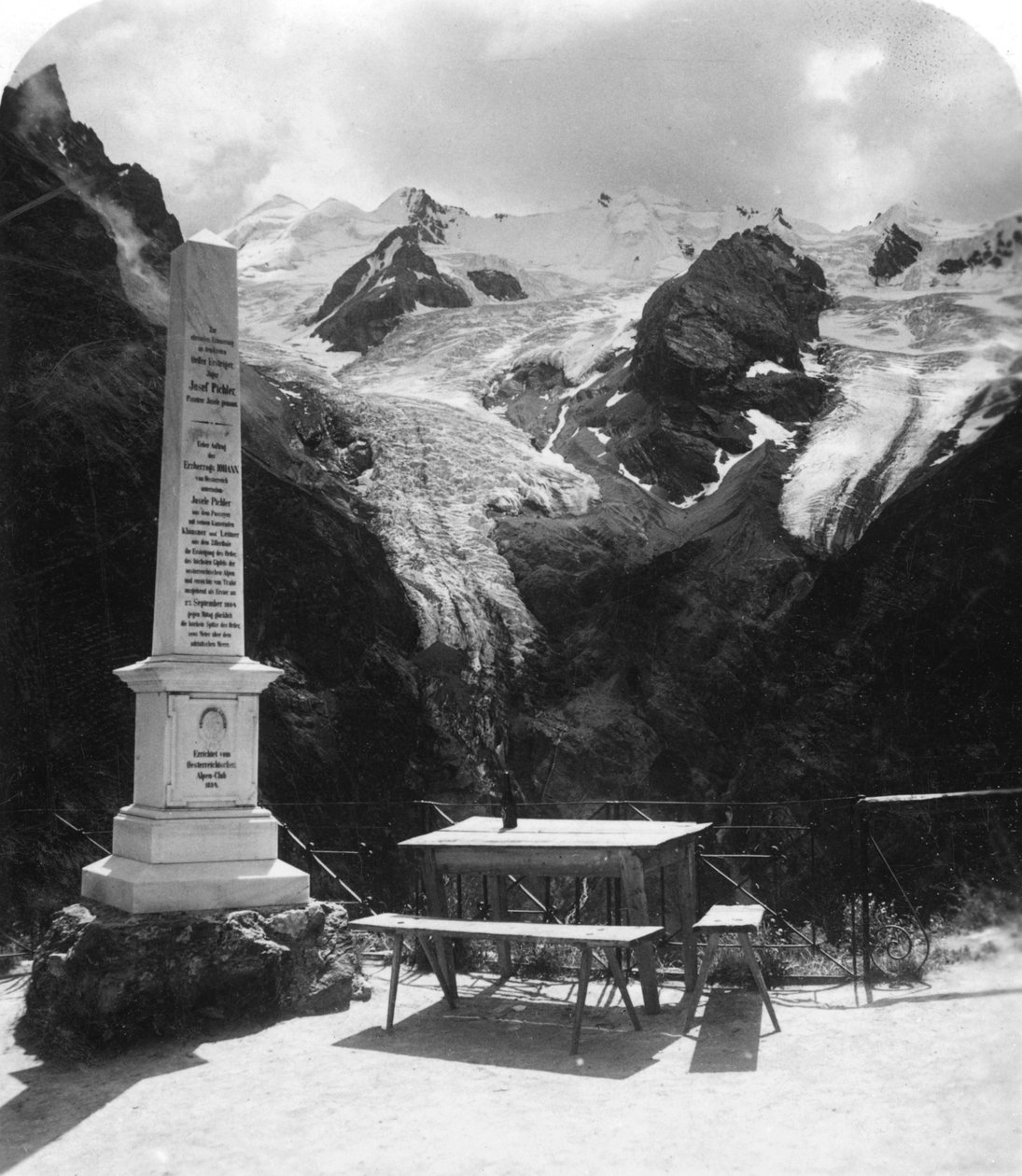 Stilfserjoch Strasse、Weisse Knott、チロル、c1900年代の記念碑。 作： ワースレと息子