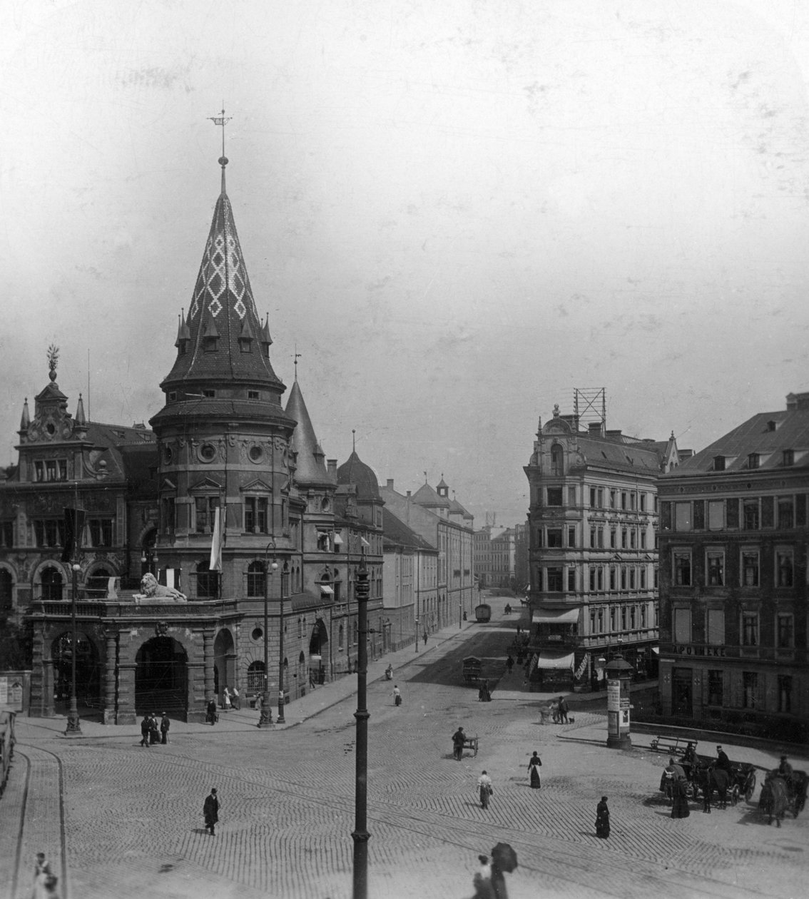 LöwenbräuKellerとStiglmaierplatz、ミュンヘン、ドイツ、c1900年代。 作： ワースレと息子