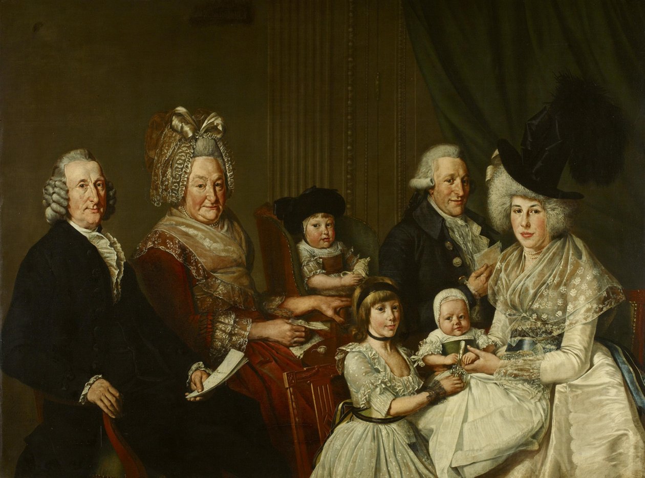 ピーター・デ・クレルク（1731-1807）とその家族 作： ワイブランド・ヘンドリックス