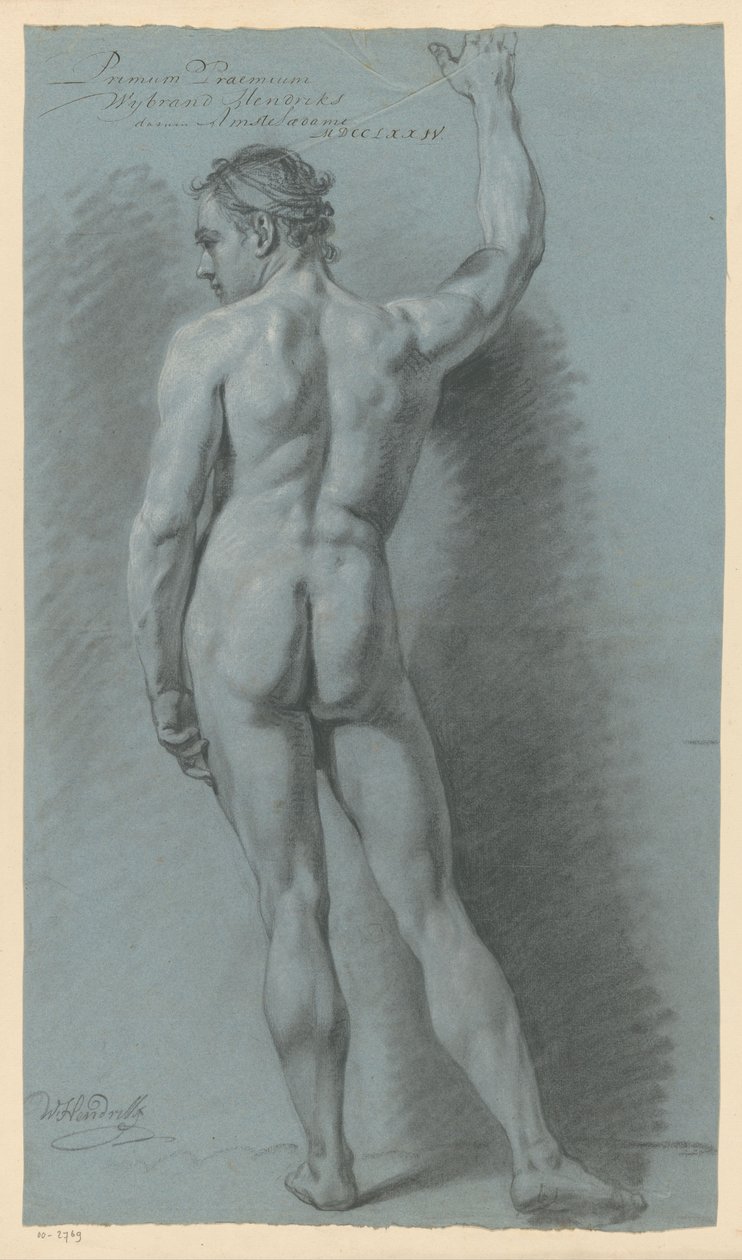 立ち姿の男性の裸体、背面から見た図（1774年 1等賞） 作： ワイブランド・ヘンドリックス