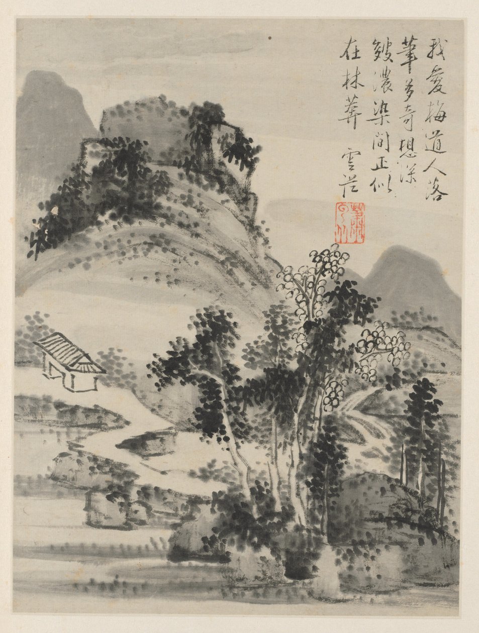 季節の風景のアルバム、葉D前葉2、1668。 作： シャオ・ユンコン