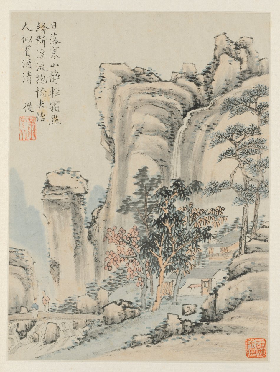 季節の風景のアルバム、リーフE以前の葉3、1668。 作： シャオ・ユンコン