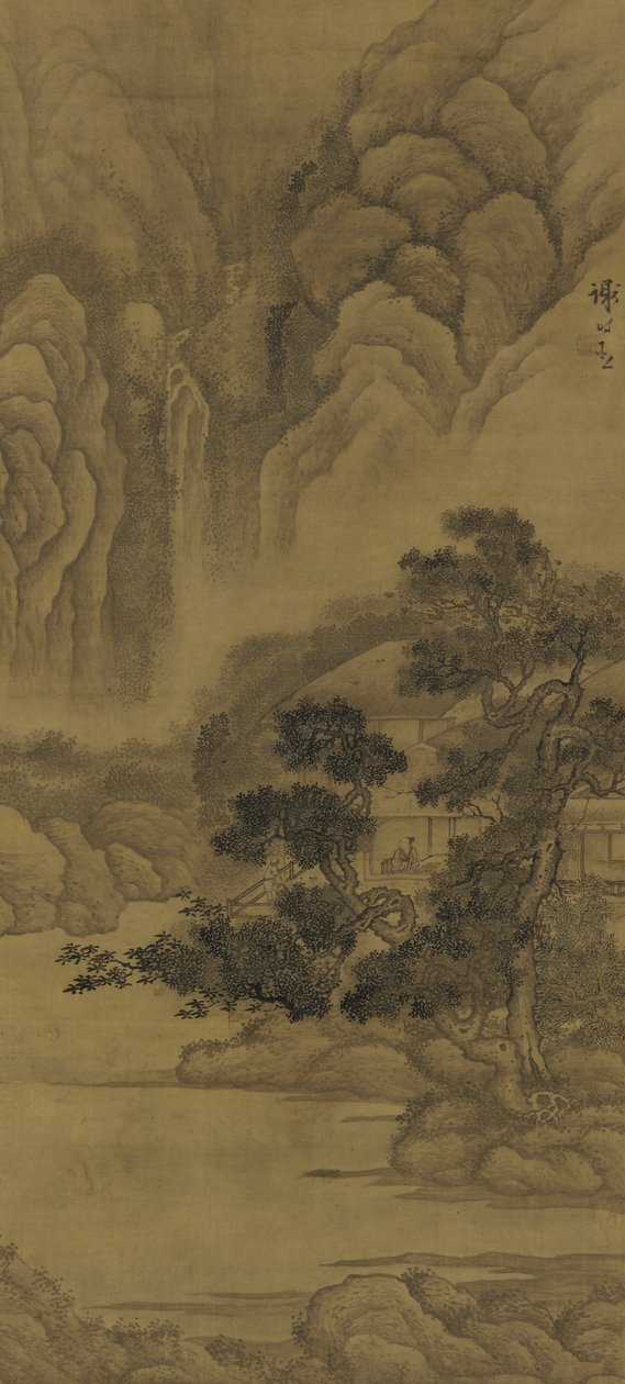 わらぶき屋根の小屋で読む明朝（絹の異色） 作： シェ・シチェン