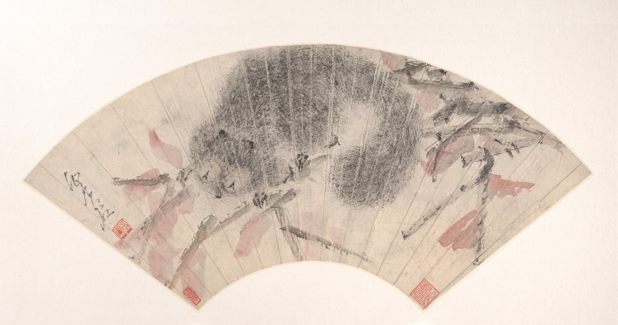 秋の枝のリス、カリフォルニア州。 1880年代。 作： スグ