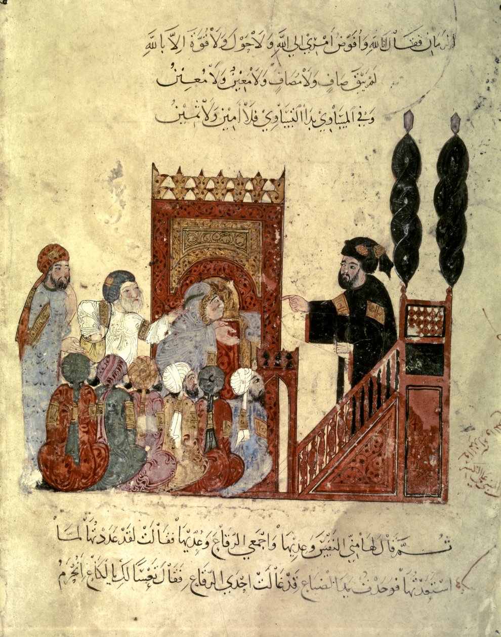 モスク内の様子 作： Yahya ibn Mahmud Al-Wasiti