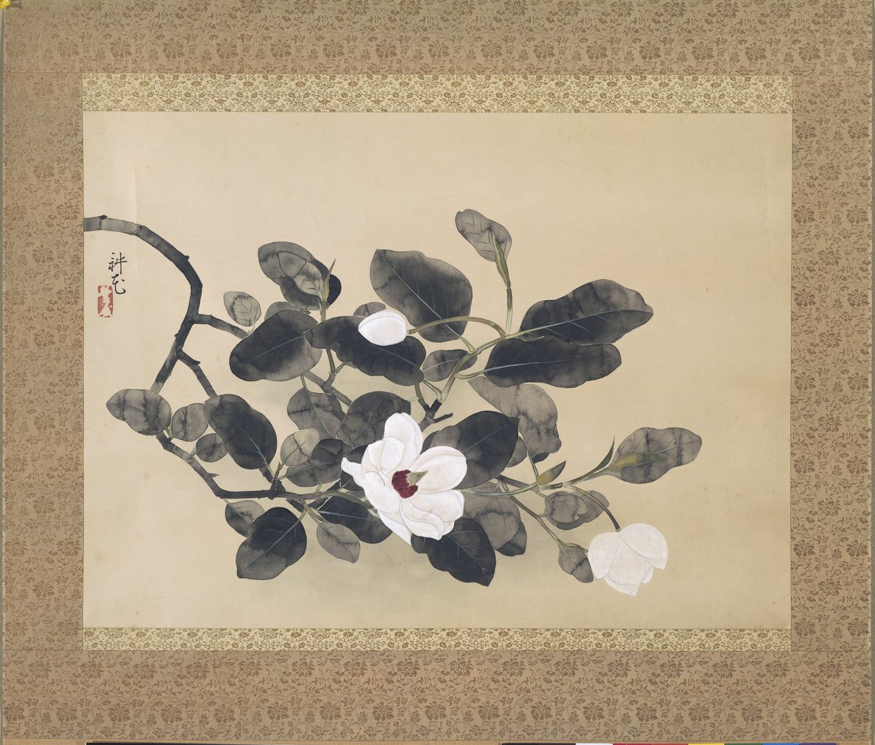 マグノリアの枝で絵を巻く 作： 山村コカ
