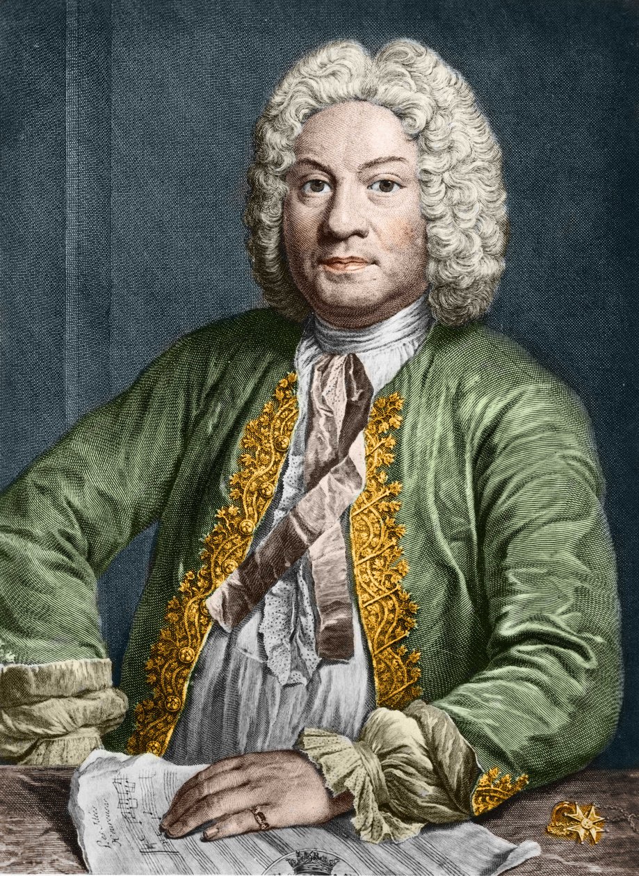 フランソワ・クープラン（1668-1733）の肖像（エングレーヴィング） 作： 