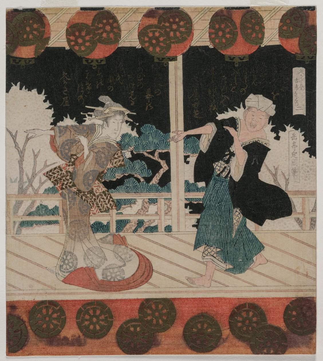 1820年代半ばの久方屋グループの古市でのダンス。 作： 八島学亭