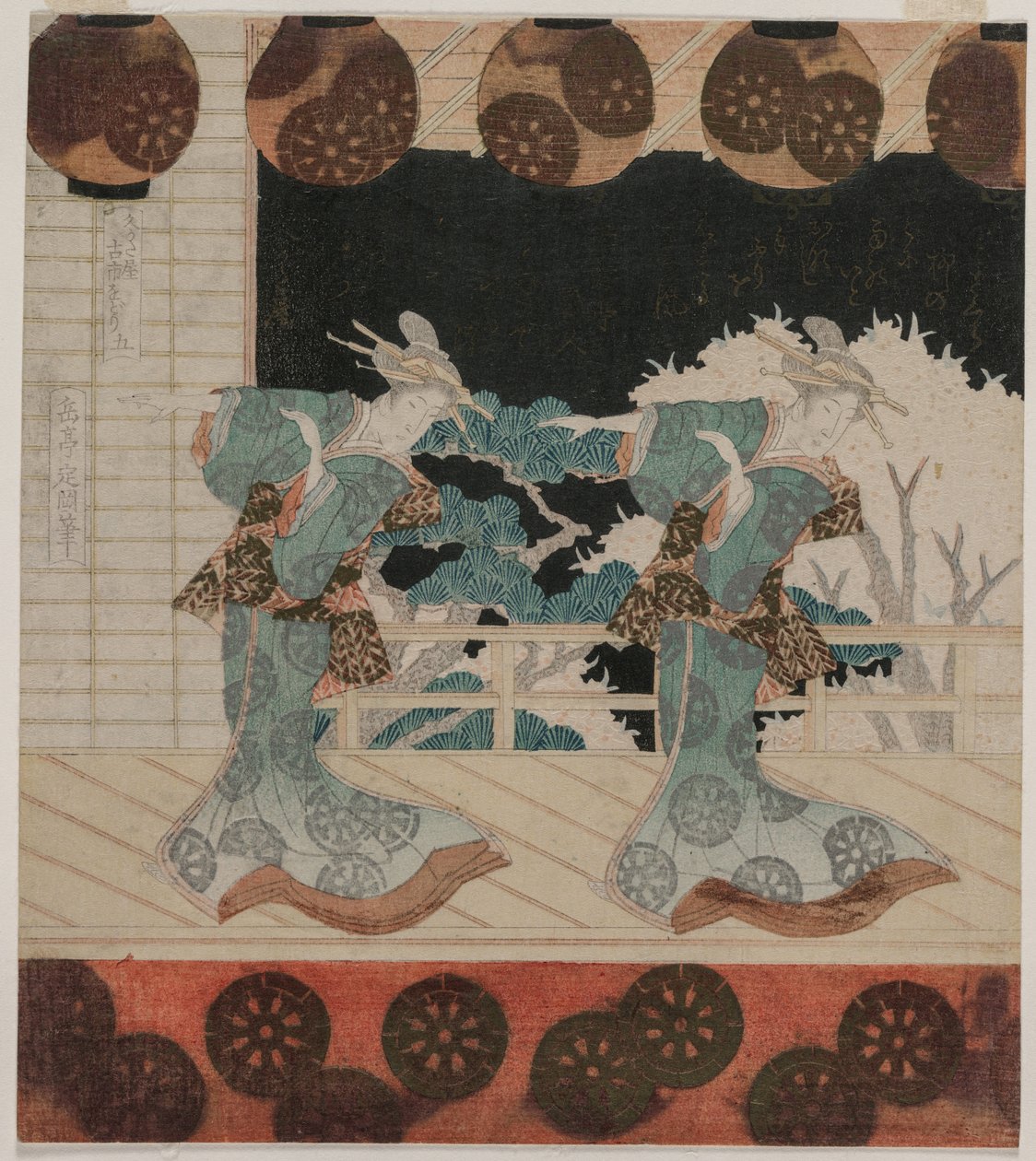 1820年代半ばの久方屋グループの古市でのダンス。 作： 八島学亭