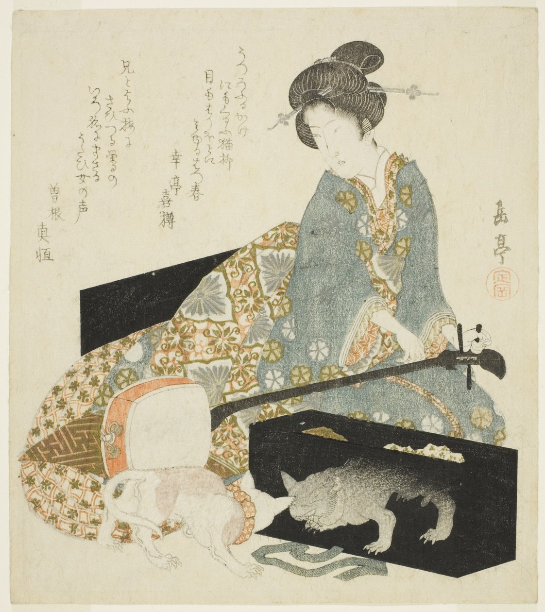 三味線と猫の女 作： 八島学亭