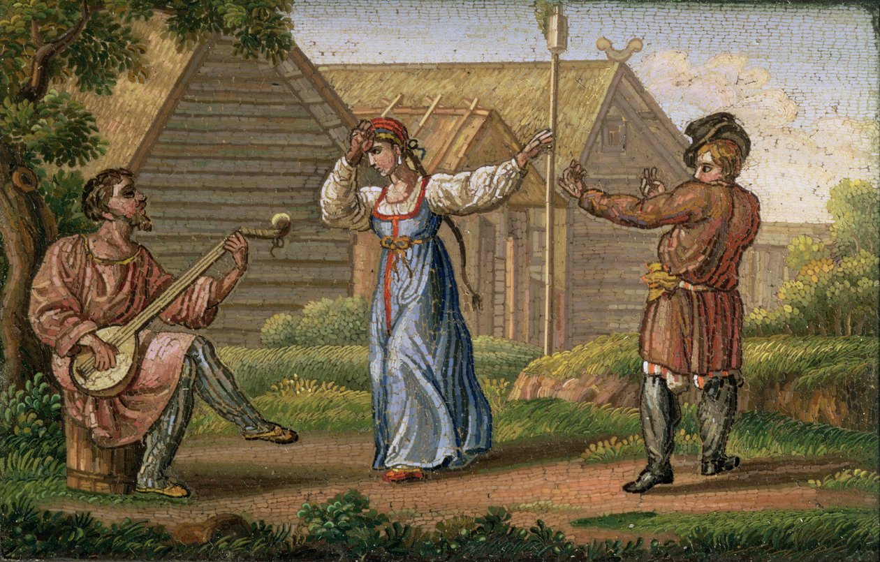 ロシアの踊り イェゴール・ヤコヴレヴィチ・ヴェクレール（1800-61）作 1830年頃（モザイク画） 作： エゴール・ヤコヴレヴィチ・ヴェクラー