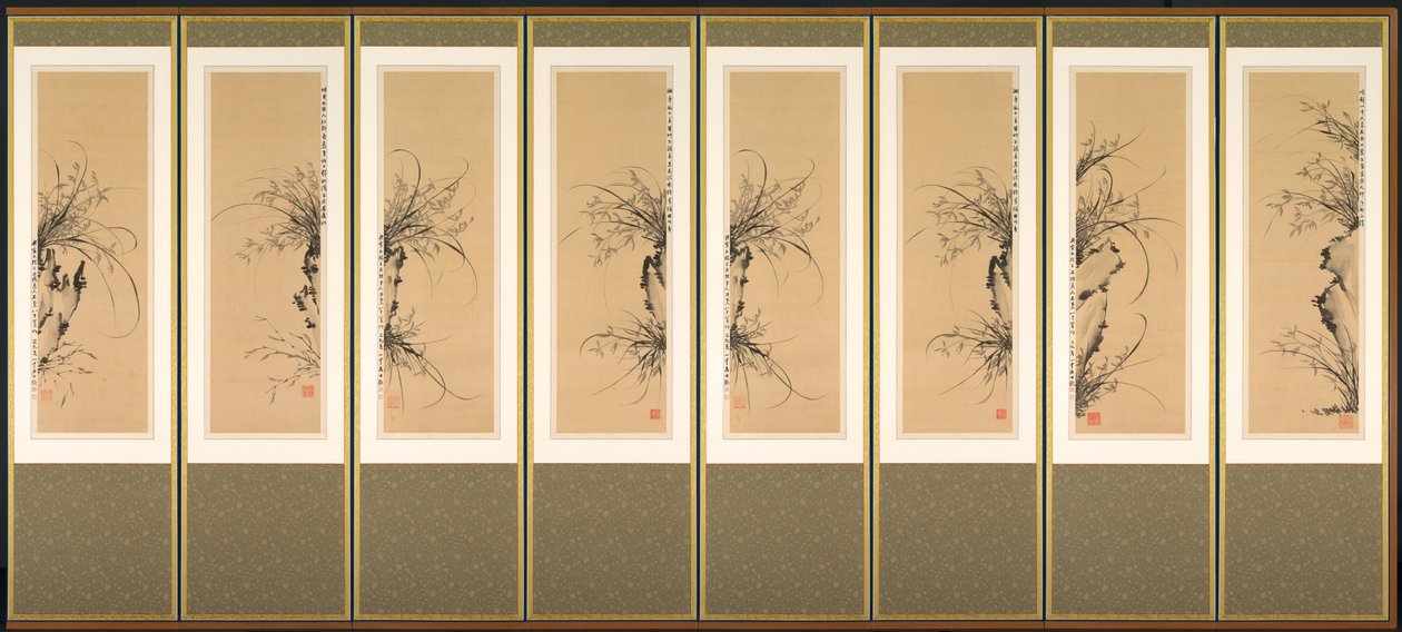 蘭と岩、1897-98。 作： 興宣大院君