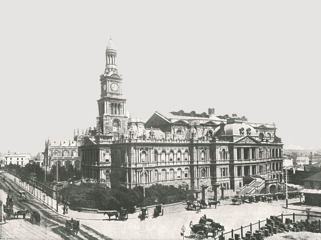 新市庁舎、シドニー、オーストラリア、1895年。 作： ヨークと息子