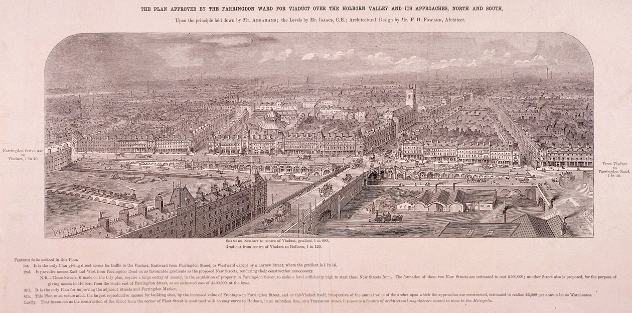 ホルボーン高架橋、ロンドン、1865年頃 作： 若い