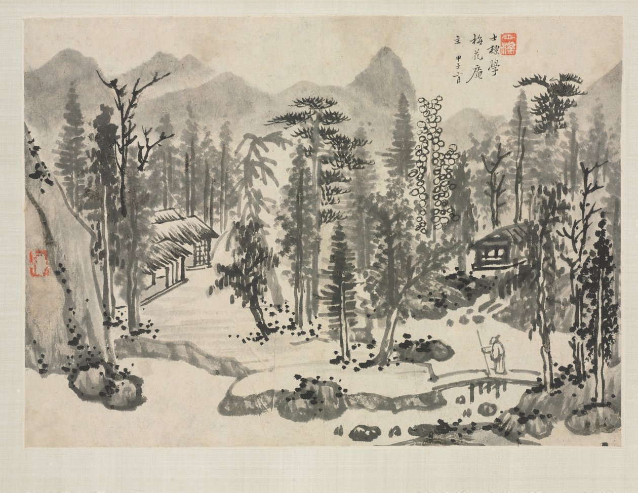 さまざまなスタイルの風景画帖: 呉鎮の風景画 作： ザー・シビオ