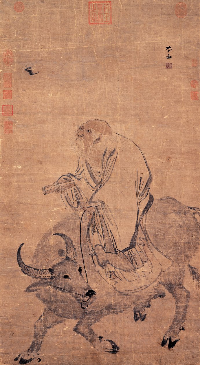 Laozi、1368年から1644年の間に牛に乗る 作： チャン・ルー