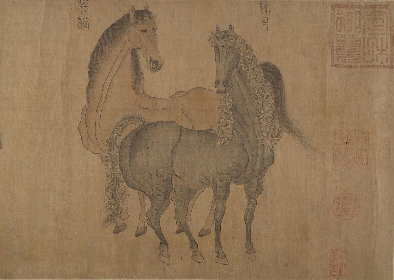 八頭の馬。 | 趙孟福 | アートプリント