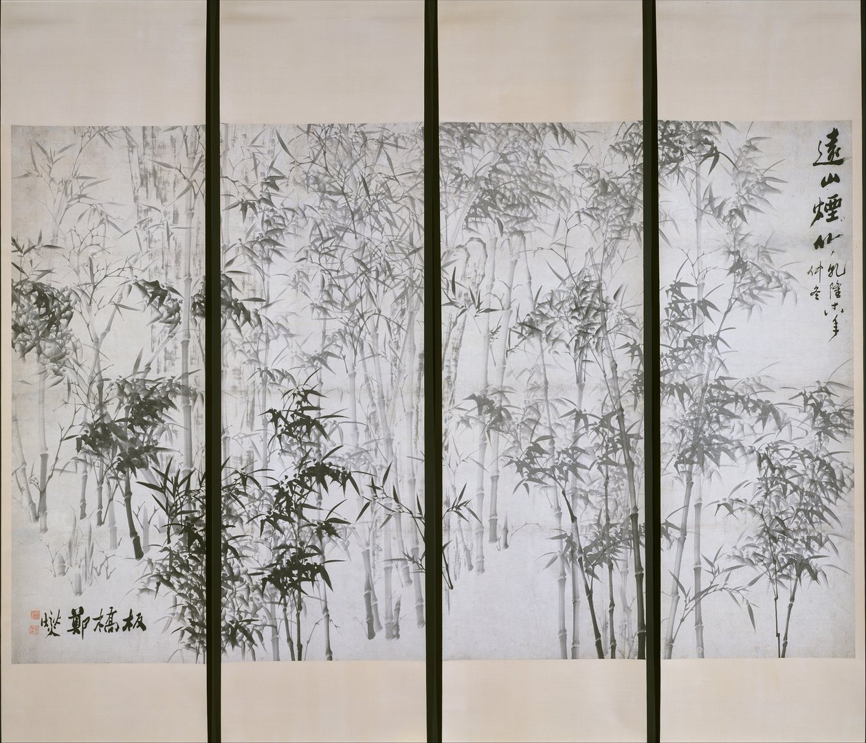 遠山の霧竹図」（1753年）。 作： heng謝