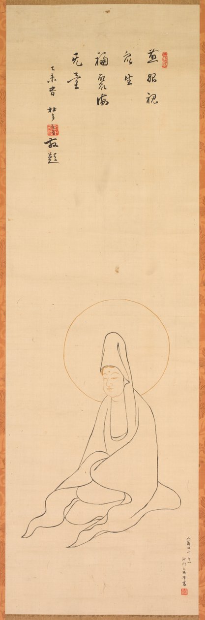 白衣の観音、1200年代後半〜1300年代前半。 作： 中f明弁