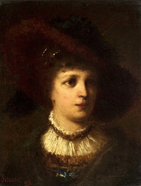 女性の肖像画。 作： ジグムント・シドロヴィチ