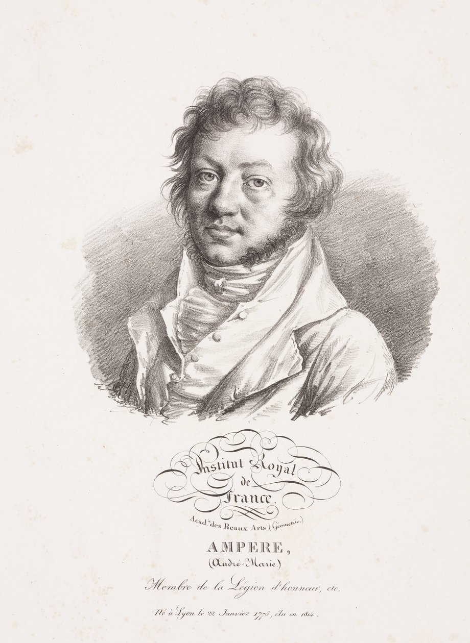 アンドレ・マリー・アンペール、フランスの物理学者・数学者、1820年頃 作： フレデリック (帰属) バーナード