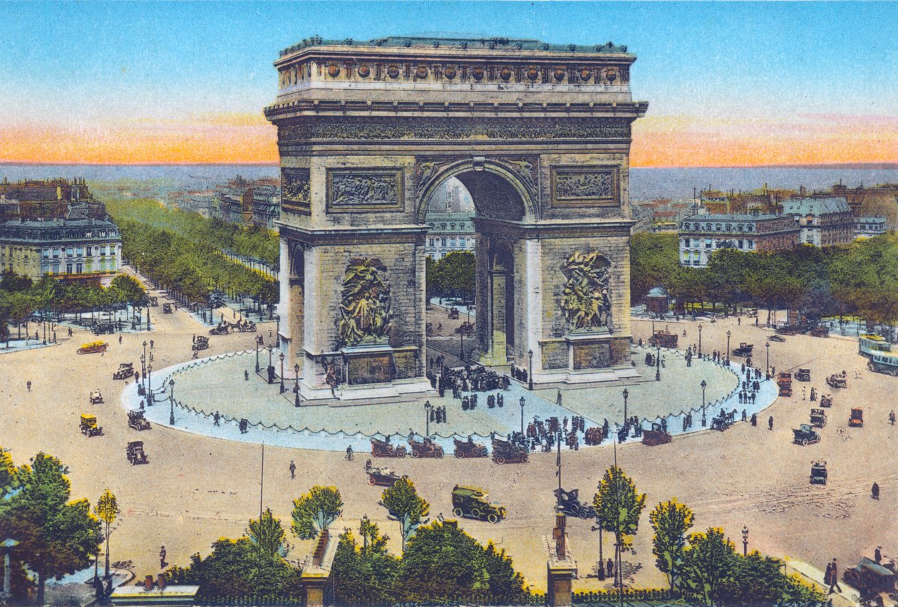 凱旋門（カラーリトグラフ版「Souvenirs De Paris - Monuments Vues en Couleurs」より 作： JónErlendsson