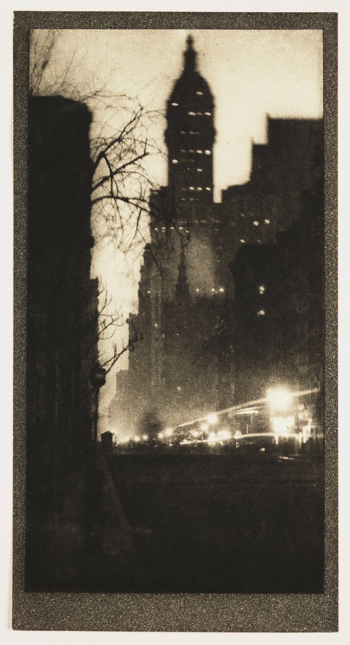 夜のブロードウェイ、1905年頃 作： リチャード（後）パパ