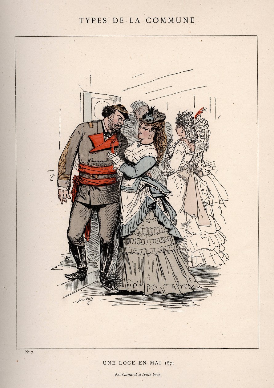 パリ・コミューン：「Les Communeux」のUNE LOGE EN MAY 1871（7）の衣装 作： フレデリック (帰属) バーナード