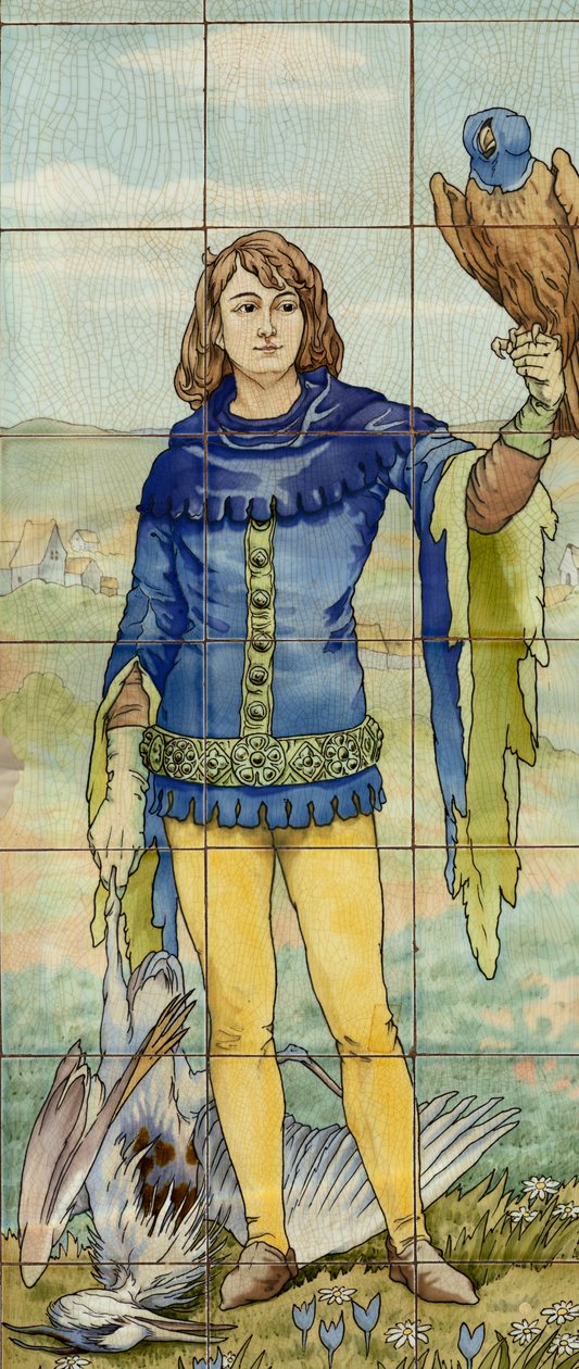 インテリア ビュー、タイル パネル、画家 Furcy Ernest Tondeur、遺言執行者 Boch Frères La Louvière 作： 。 。