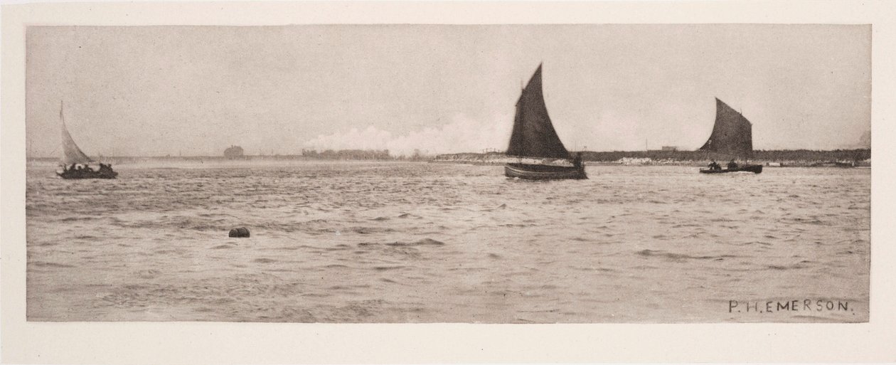 On Breydon Water, Sea-Fog Coming Up」。 作： フレデリック (帰属) バーナード