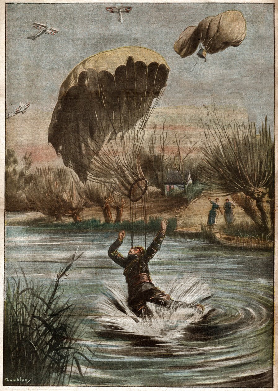 Parachutiste allemand pendant la Iere Guerre Mondiale.第一次世界大戦中のドイツ人パラシュート隊員。 作： フェルディナンド・ゲオルグ・ヴァルドミュラー