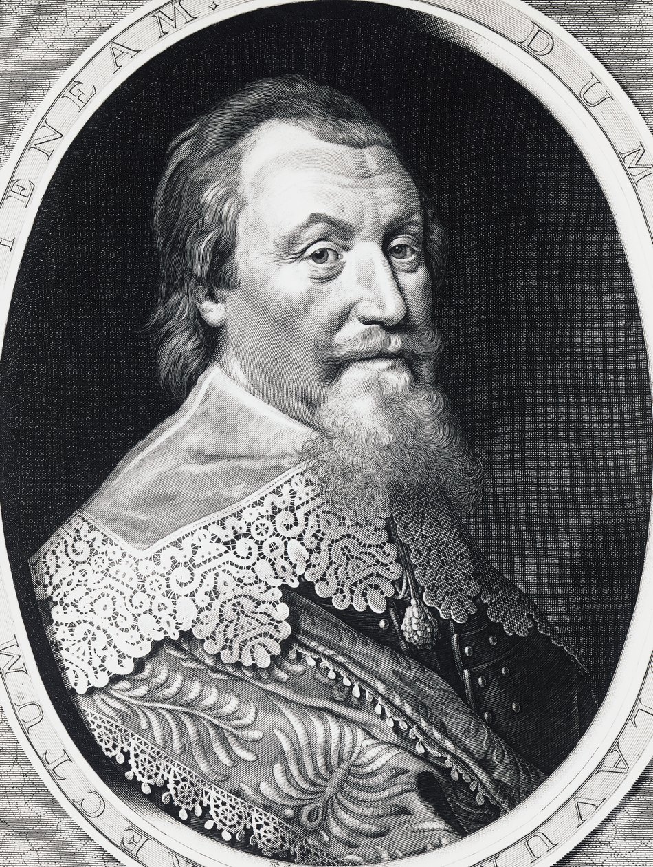 スウェーデンの大法官、アクセル・グスタフソン・オクセンスティエルナ（1583-1654）の肖像、エングレーヴィング 作： セヴェリーニセヴェリーニ