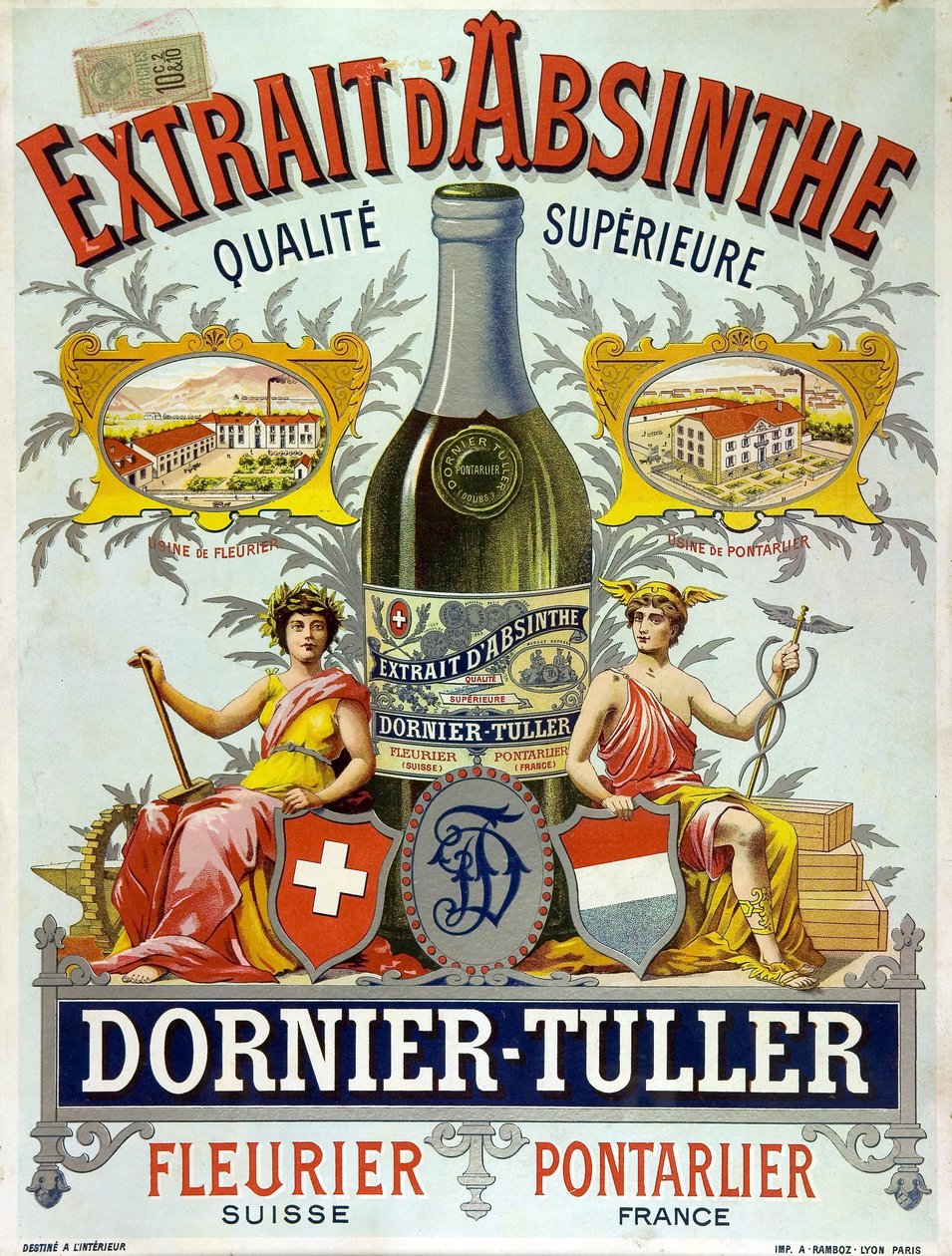 アブサンの広告 DOrnier Tuller, chromolithography 1890年 作： フレデリック (帰属) バーナード