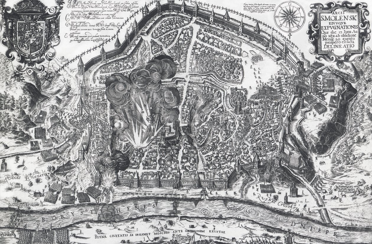 1611年のポーランド包囲戦でのスモレンスク市街（ロシア 作： ダニエル・ファン・デン・ケボーン