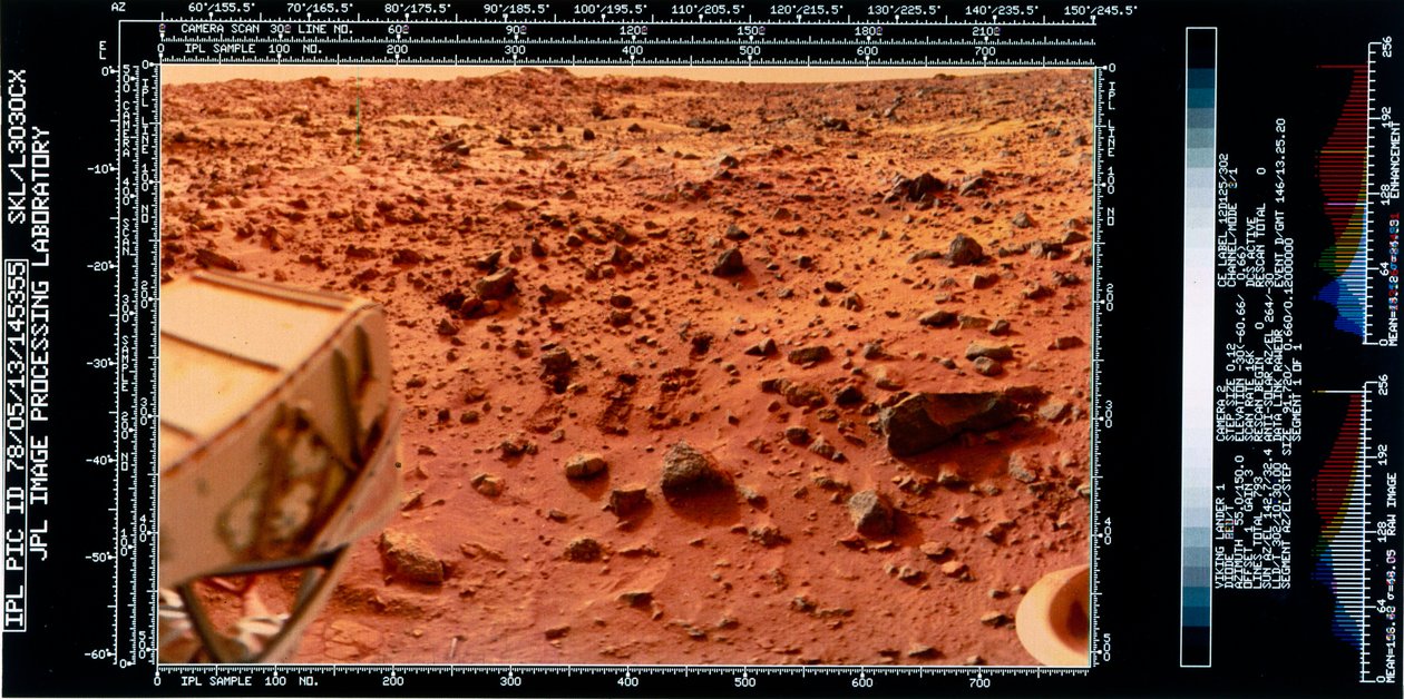 探査機、アメリカ、バイキング バイキング1号ランダーから見た火星の風景のクローズアップ写真 作： フェルディナンド・ゲオルグ・ヴァルドミュラー