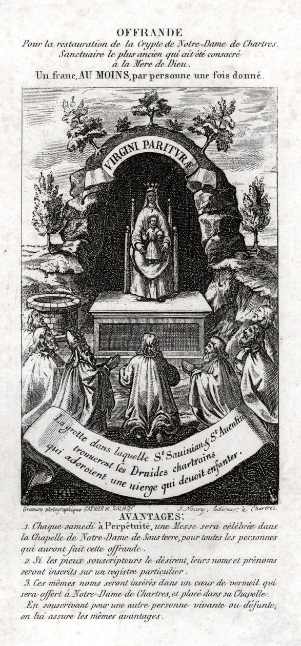 ドルイド僧に愛された聖母マリア。 1850年頃（彫刻） 作： 。 。