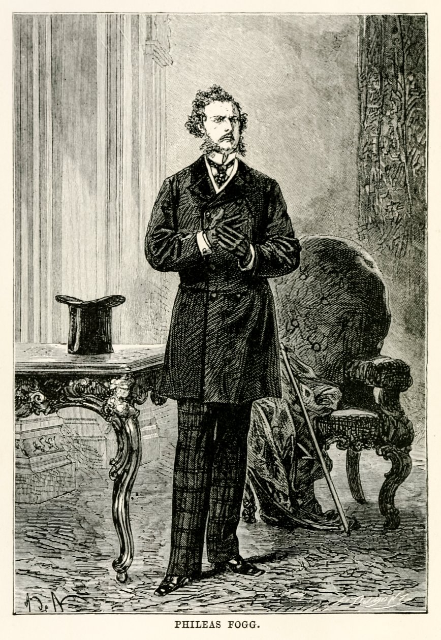 フィリアスフォッグ、80日間の世界中からジュールヴェルヌ（1828-1905）、ルイデュモン（b.1822）彫刻1873 作： アルフォンス・マリー・ド・ヌーヴィルの後