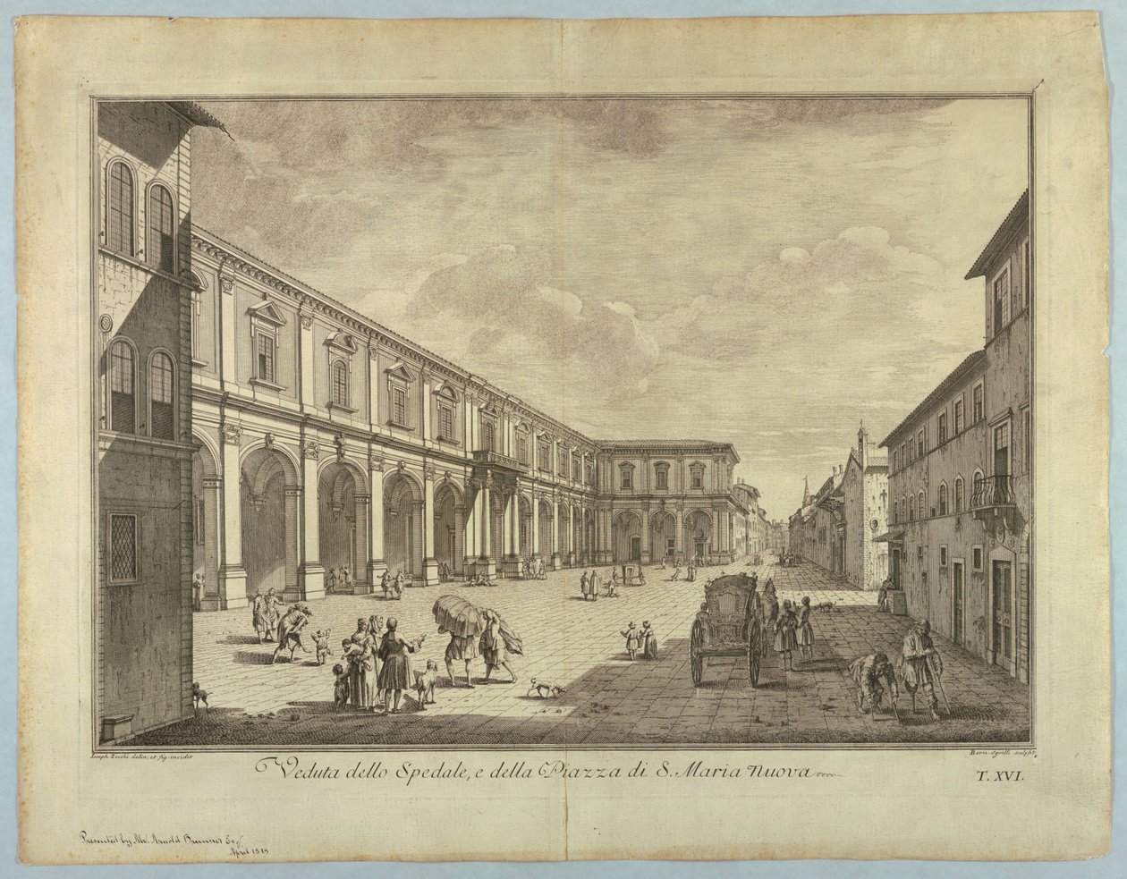 フィレンツェの眺め、「Scelta di XXIV Views of the Main Districts, Squares, Churchs, and Palaces of the City of Florence」のプレート 作： ジュゼッペ・ゾッキの後