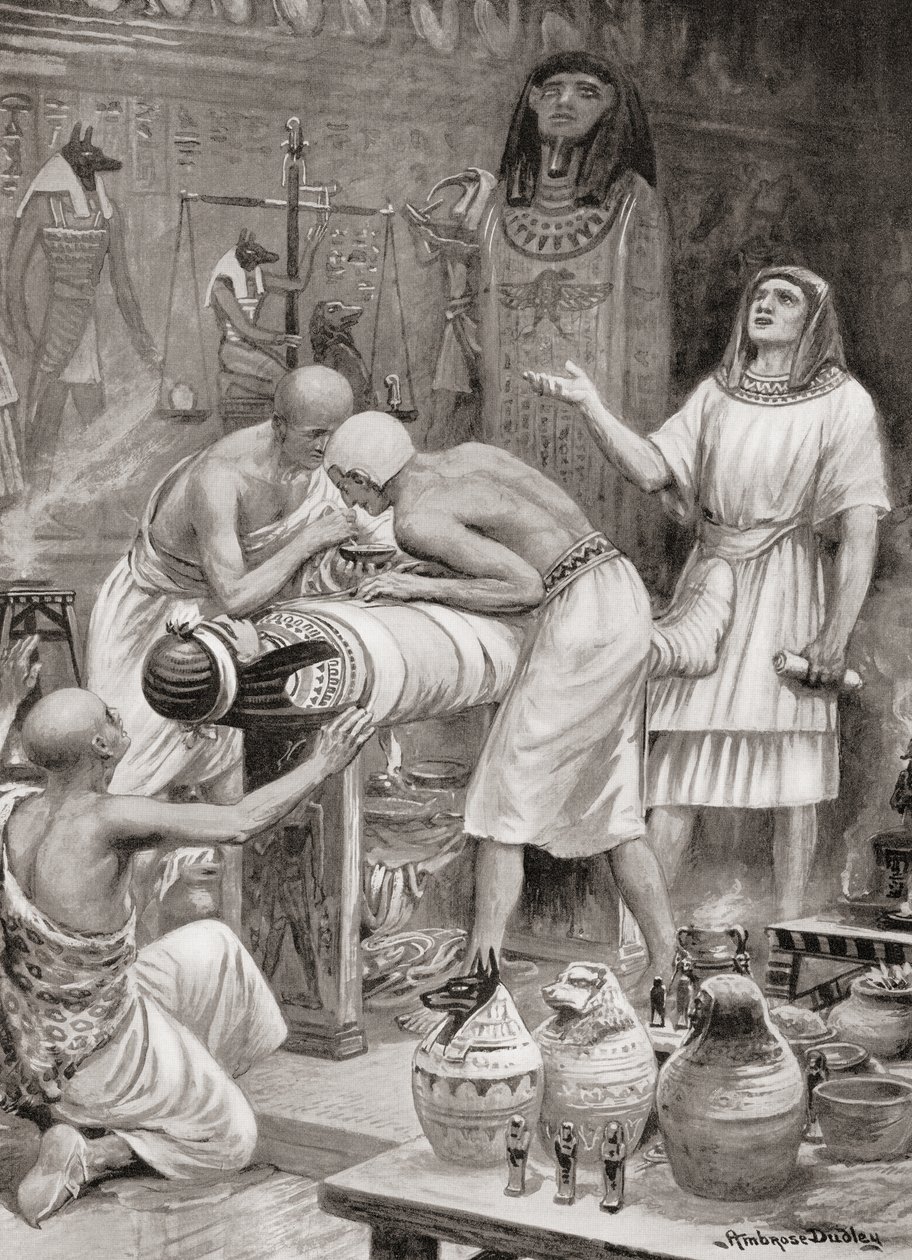 古代エジプトに遺体を埋め込むこと、ハチソンの歴史、国の出版物、1915年 作： ロバート・ダドリーの後