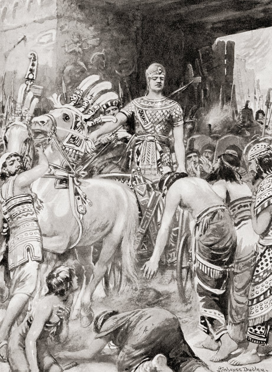 エジプトのプサムティク1世、アゾトスまたはアシュドッドに入る、ハチソン国の歴史、pub.1915 作： ロバート・ダドリーの後