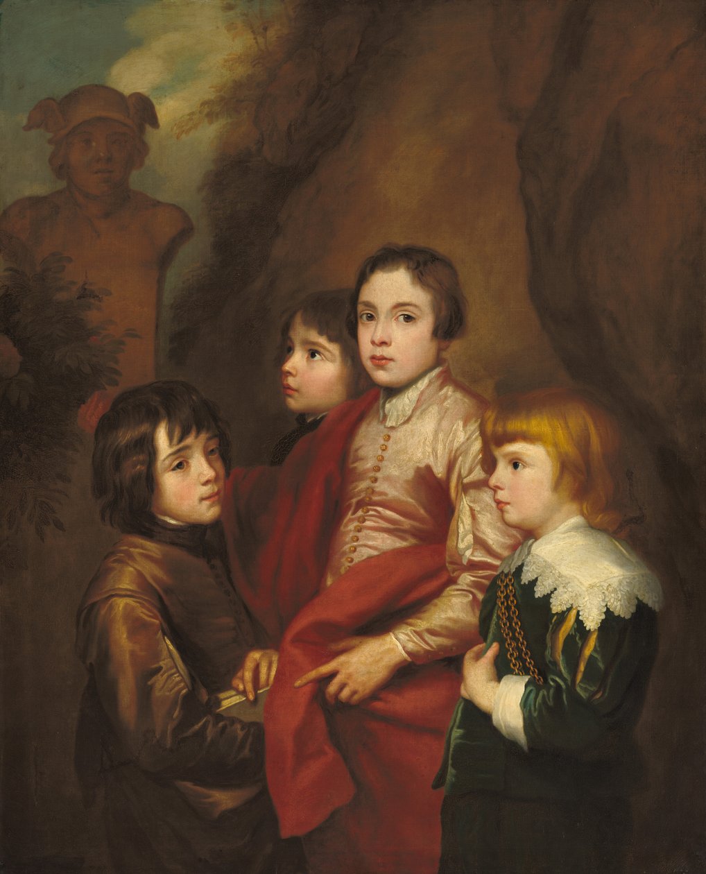 4 人の男の子のグループ 作： アンソニー・ヴァン・ダイク卿の後
