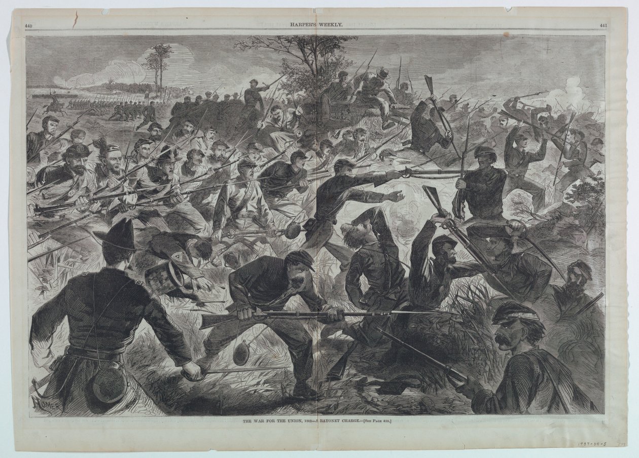 連合のための戦争、1862 – 銃剣突撃 作： ウィンスロー・ホーマー