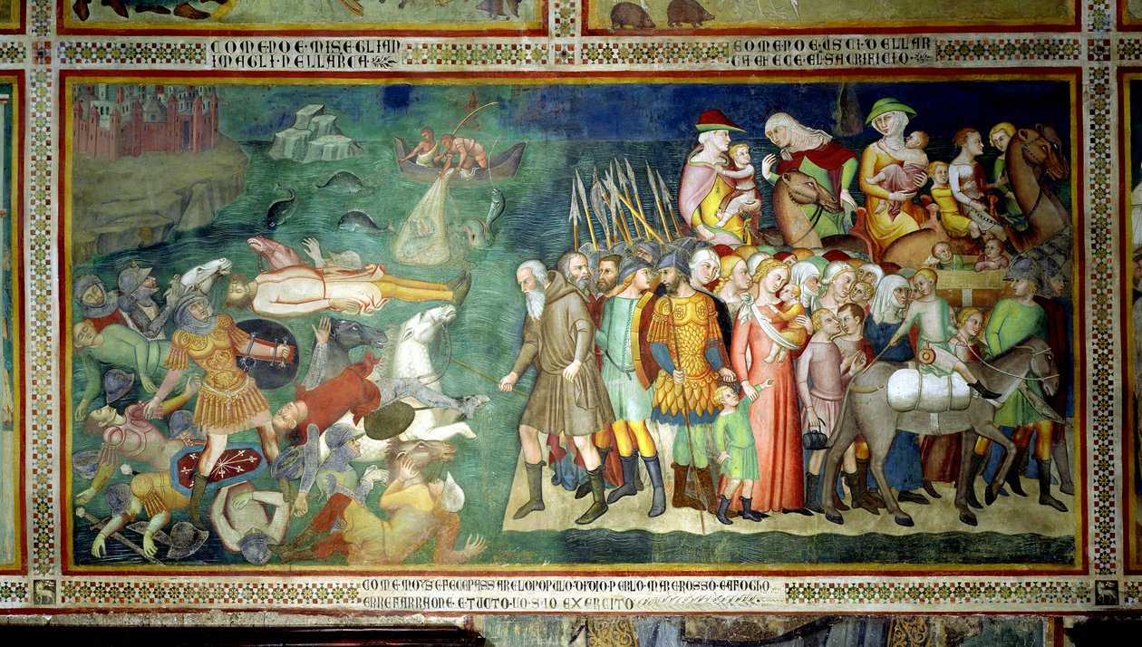 紅海の別れ、1356-67 作： So Manfredi de Battilori Bartolo di Fredi