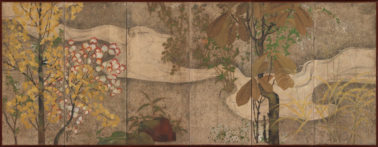 小川沿いの秋の草木 作： 匿名