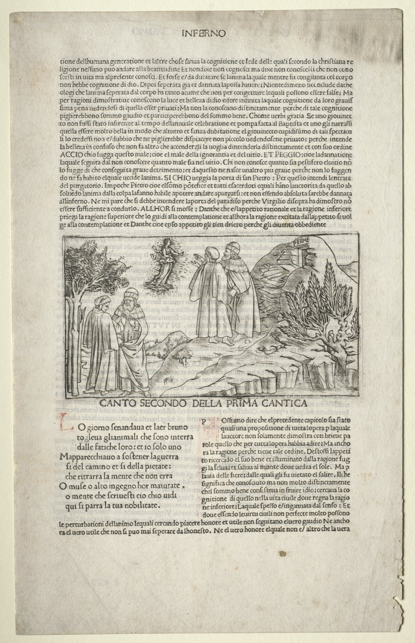 ベアトリスのビジョンを持つダンテとウェルギリウス 作： バッチョ・バルディーニに帰属（イタリア語、1436年頃1487年）