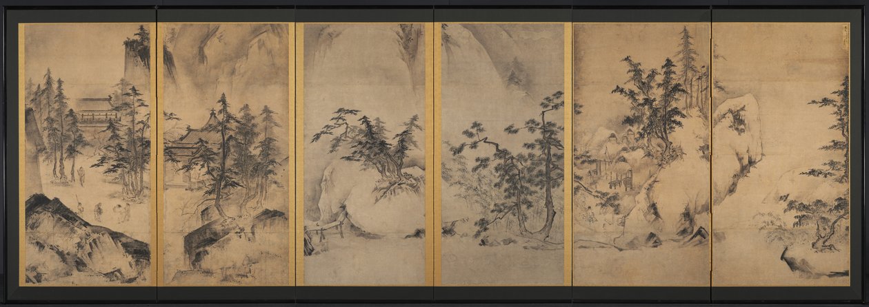 冬と春の風景 作： 周文によるもの