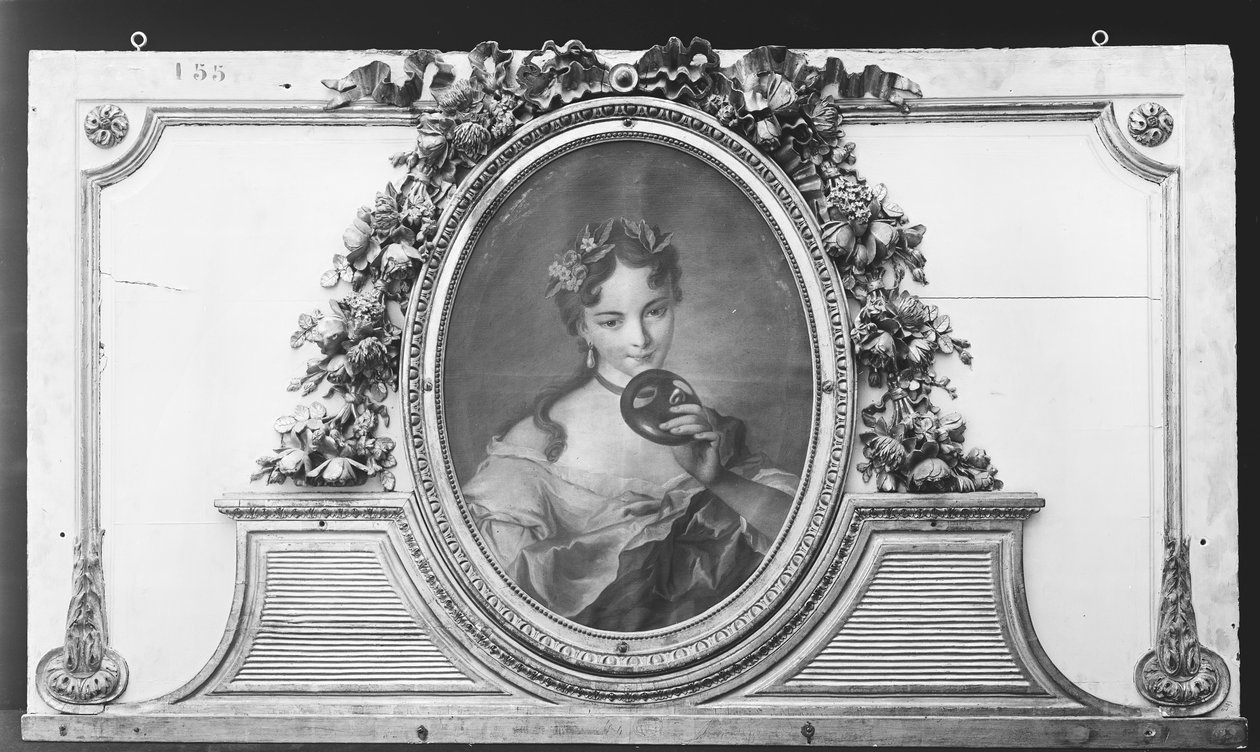 セットの 1 つ、1770-90 年の仮面をかぶった女性。 作： 1775年頃。フランスの画家