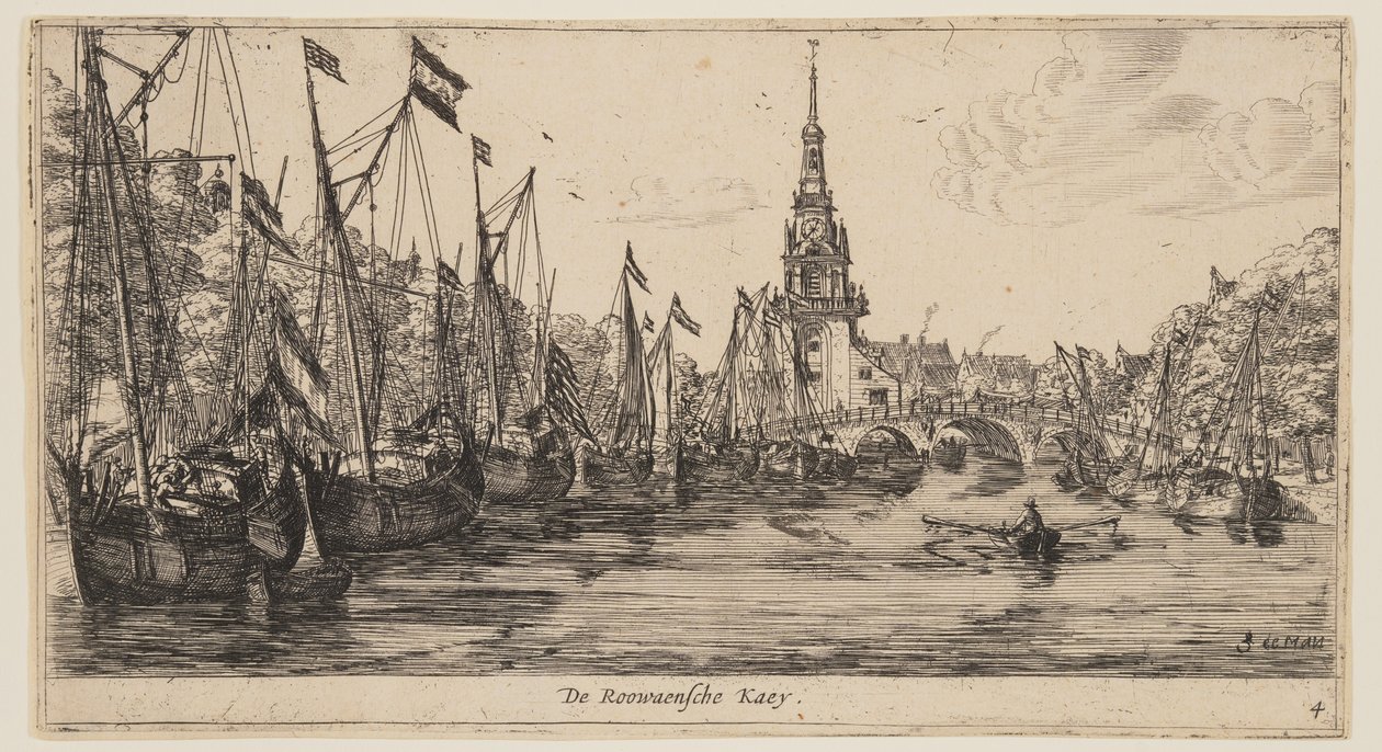 De Roowaensche Kaey（アムステルダムの景色より 作： Zeeman ReinierNoomsと呼ばれる