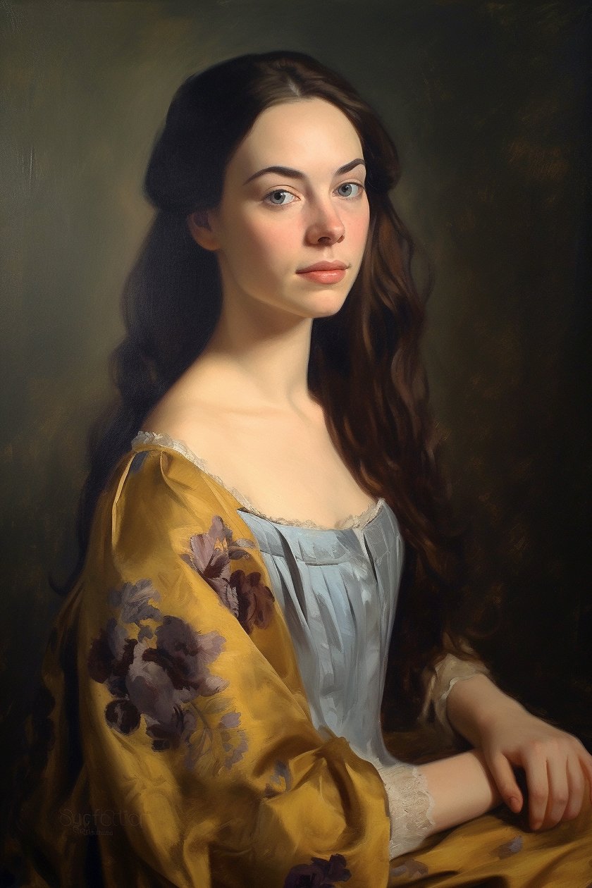 スーパーモデルの肖像画 18世紀｜キャンバスプリント, 壁掛けアート｜キャンバスプリント 作： ファフタリ・アブデラヒム