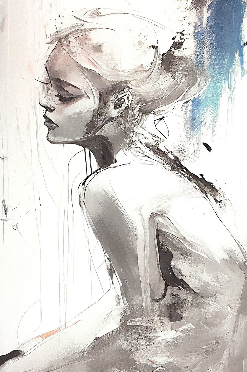 女性の絵画, モダンロマンチシズム, 壁掛けアート｜キャンバスプリント 作： ファフタリ・アブデラヒム